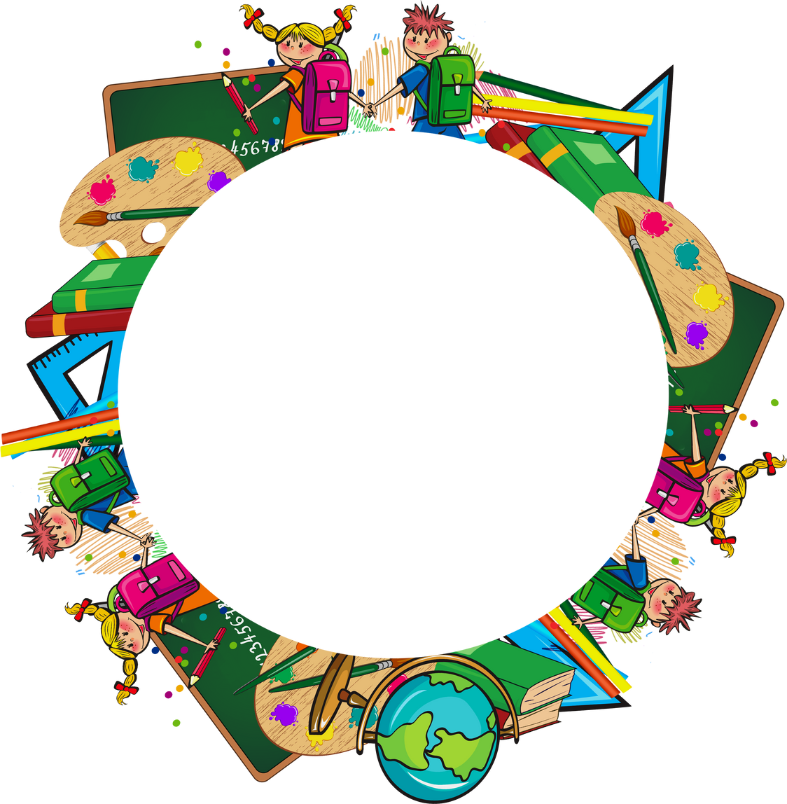 Preschool Education Circular Frame 